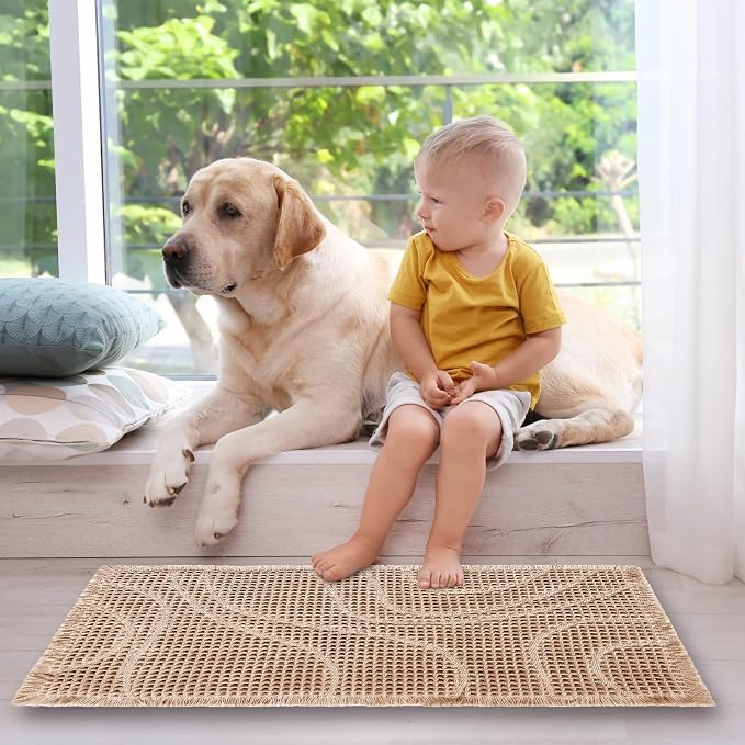 ZALL Waffle Bath Mat Black Super Absorbent Non Slip Bathroom Rug,Rhombus Geometric 24x36inch,Machine Washable Ultra Soft Floor Mats