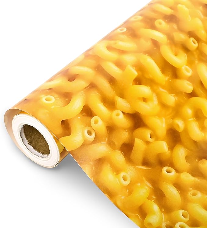 Altarho Funny Wrapping Paper Roll for Men Women - Weird Cheesy Macaroni Novelty Design for Teen Adult Birthday Total 28.5sq.ft