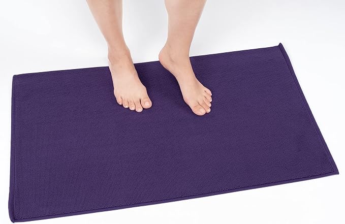 Cotton Paradise 100% Cotton Turkish Bathmat Rug, Soft Absorbent Quick Dry Non Slip, 17x24 Bathmat Rug, Violet Purple