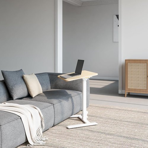 Alawooder 25-Inch Mobile Folding Desk - Pneumatic Sit-Stand Height Adjustable 29-42” for Home Office & Study