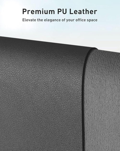 Aothia Faux Leather Desk Mat - Large Non-Slip Mouse Pad & Waterproof Blotter (Grey, 63" x 24")
