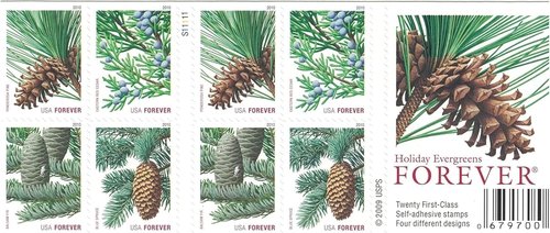 Holiday Evergreen Stamps by Forever - Pane of 20 for Festive Mailings