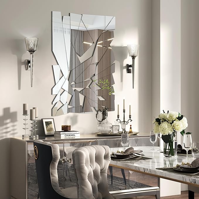 KOHROS Large Decorative Rectangle Mirror for Wall Decor Art Grecian Venetian Mirror (36" L x 24" W)