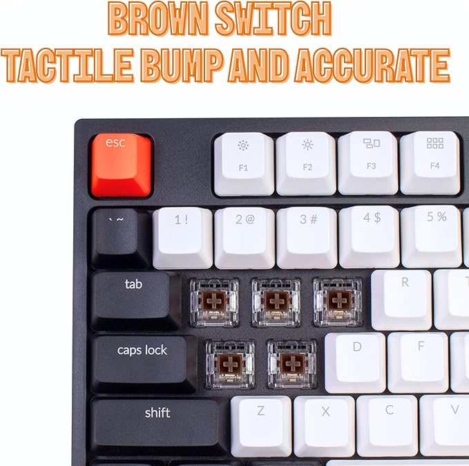 Keychron C2 Full Size 104 Keys Wired Mechanical Gaming Keyboard for Mac Layout, Gateron G Pro Brown Switch/White LED Backlight/Double Shot ABS Keycaps/USB C Computer Keyboard for Windows Laptop