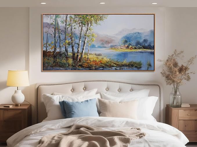 Arjun Framed Forest Picture for Living Room, Wall Art for Bedroom Nature Painting Wall Decor, Office ArtworkHome Dining Room Large 48"x24"