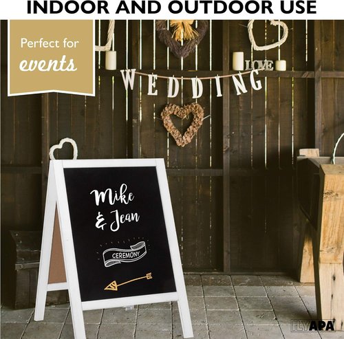 Ilyapa Wooden A-Frame Chalkboard Sign - 21 x 30 Inches Magnetic Menu Display for Restaurants & Weddings