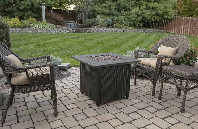 Endless Summer 30" Gas Outdoor Fire Pit Table with Resin Mantel