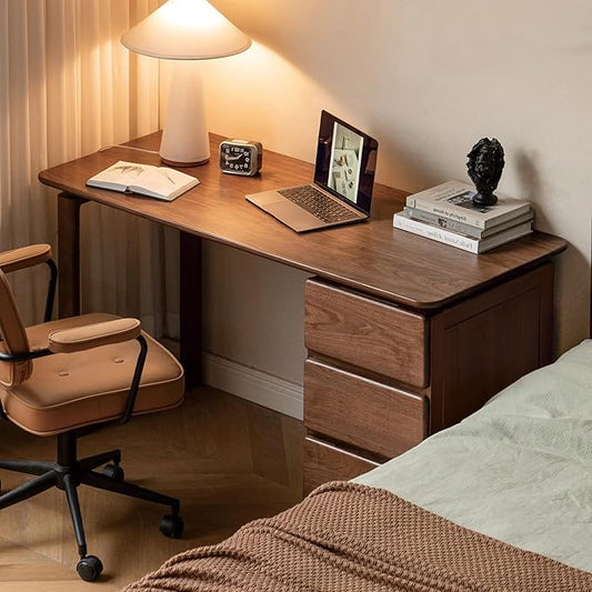 YESWOOD Home Office Desk, Gaming Desk, Mid Century Modern Computer Desk, Writing Desk with File Drawer for Study PC Desks 62.99" W
