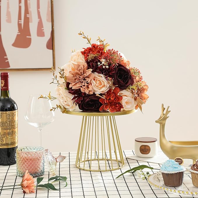 Artificial Flowers Combo, Fake Flowers for DIY Tables Centerpieces Baby Shower Bridal Shower Wedding Bouquet Arrangements Party Candle Holder Cake Decor Flower Home Decorations