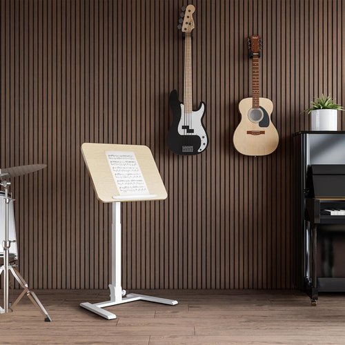 Alawooder 25-Inch Mobile Folding Desk - Pneumatic Sit-Stand Height Adjustable 29-42” for Home Office & Study
