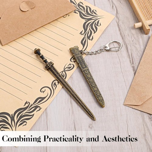 Mini Sword Letter Opener Set by [Brand Name] - Ancient Design with Sheath & Display Stand | Perfect for Envelopes