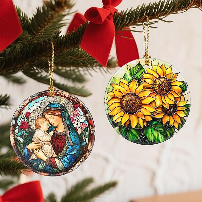 Christmas Ornaments, Sunflower Ornament, Christmas Tree Decorations, Holiday Decorations, Holiday Ornaments, Sunflower Gifts, Flowers Lovers Gift, Holiday Party Gifts, and Xmas Gift Ideas