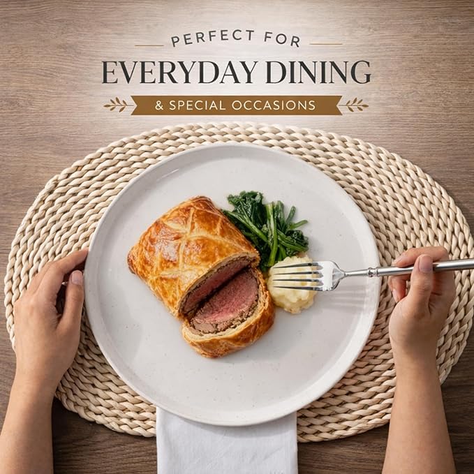 AmorArc Ceramic Dinnerware Sets for 8, 24 Pieces Handpainted Plates and Bowls Set with Rustic Terracotta Underside, Scratch Resistant Stoneware Dishes Set, Dishwasher & Microwave Safe, Light Beige