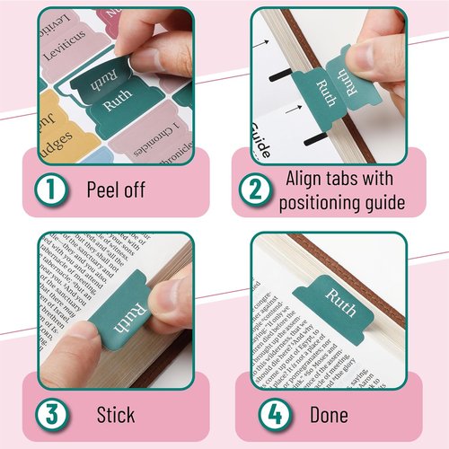 Mr. Pen Bible Tabs - 75 Laminated Index Tabs for Study Bibles | Serene Spring Design