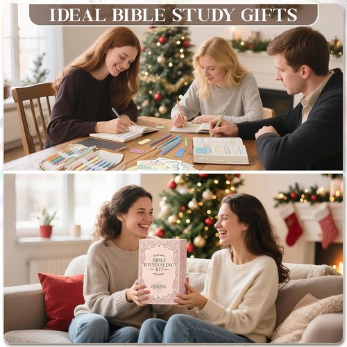 Bible Journaling Kit by Bible Study Supplies - No Bleed Highlighters, Pens & Storage Bag | Ideal Christian Gifts for Women