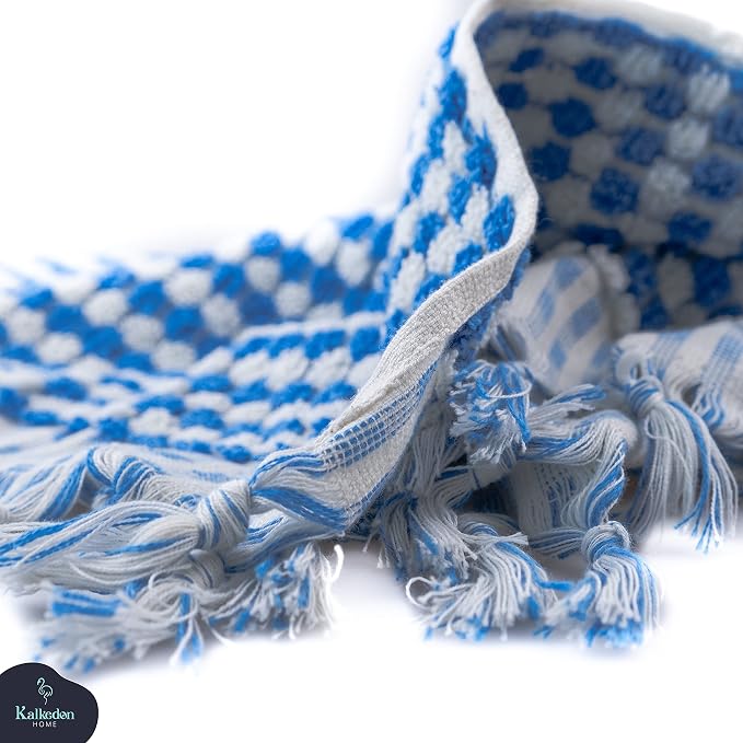 Organic Turkish Cotton Hand Towels for Bathroom | Oversized - 17 x 35 Inches | Large Soft Plush Fluffy Highly Absorbent Towels for Kitchen, Hand and Face (Sky Blue, Hand Towel)