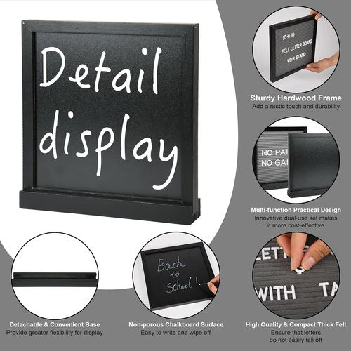 Double-Sided Chalkboard Sign by [Brand Name] - Small 10" x 10" Blackboard with Stand & 12 Chalk Markers