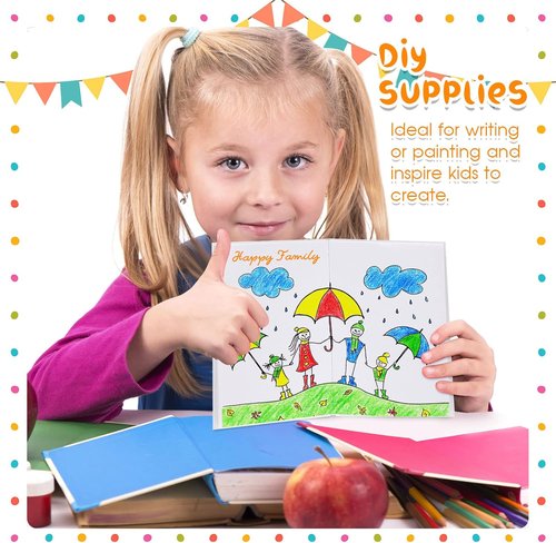 Henoyso Blank Hardcover Books - 30 Pack Story Journals for Kids | 6 x 8 Inch White Notebooks