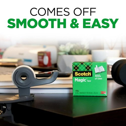 Scotch Magic Tape - Invisible Adhesive for Home & Office | 12 Rolls for School & Classroom Use