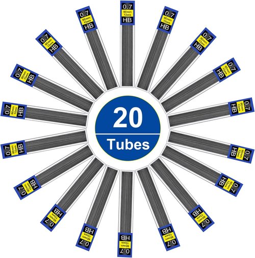 Morepack 240 Pieces HB 0.7 mm Mechanical Pencil Lead Refills - Break Resistant with Plastic Box