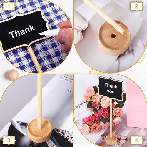 Skiennix 20Pcs Mini Chalkboard Signs - Versatile Food Labels for Parties & Events | Small Rectangle Design