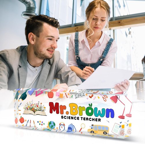 MYZDA28 Custom Desk Name Plate - Personalized Acrylic Office Decor for Men & Women | Perfect Employee Appreciation Gift