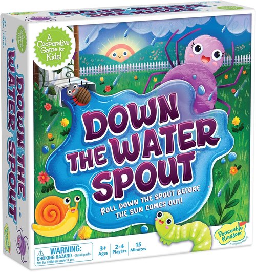 Peaceable Kingdom Down The Waterspout Board Game - Preschool Matching Game for Kids | Teamwork & Social Skills, Ages 3+