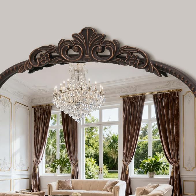 Micasso Bronze Full Length Mirror: 21''x56'' Traditional Ornate Vintage Floor Long Body Mirror - Baroque Antique for Wall/Dressing Room/Bedroom/Entryway/Hallway - Home Decor for Living Room