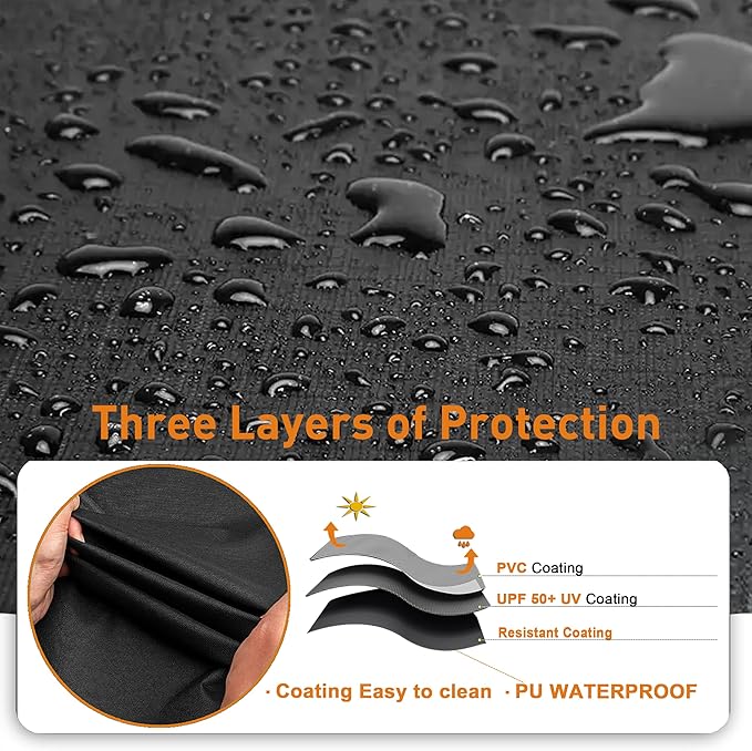Kinetrail Grill Cover, Universal 58" BBQ Grill Cover for Outdoor Grill, Waterproof, Weather Resistant, Fade Resistant Gas Grill Cover with Adjustable Double Straps for Weber, Char-broil, Nexgrill, etc
