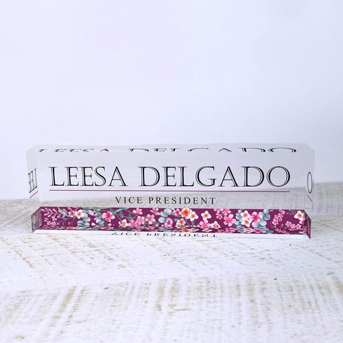 Artblox Personalized Desk Name Plate - Wild Flowers Design on Clear Acrylic Glass | Customizable for Teachers, PhD, Military