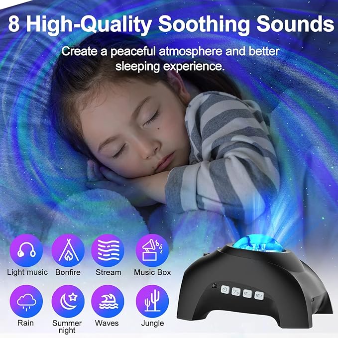 Galaxy Projector, CIMELR Star Projector Night Light with Bluetooth Speaker, White Noise Machine, Remote Control - Northern Lights Aurora Projector for Bedroom, Room Decor, Party, Gift for Kids Adults