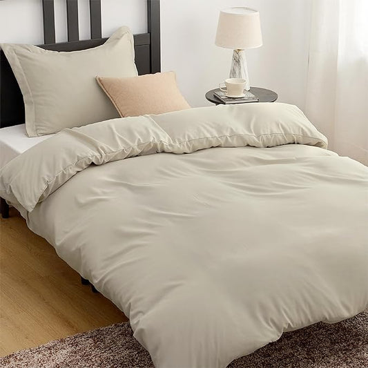 Bedsure Duvet Cover Twin/Twin XL Size - Soft Double Brushed Bedding Set for Kids & Adults, Zipper Closure, 2 Pieces, Includes 1 Duvet Cover (68"x90") & 1 Pillow Sham, NO Comforter, Linen