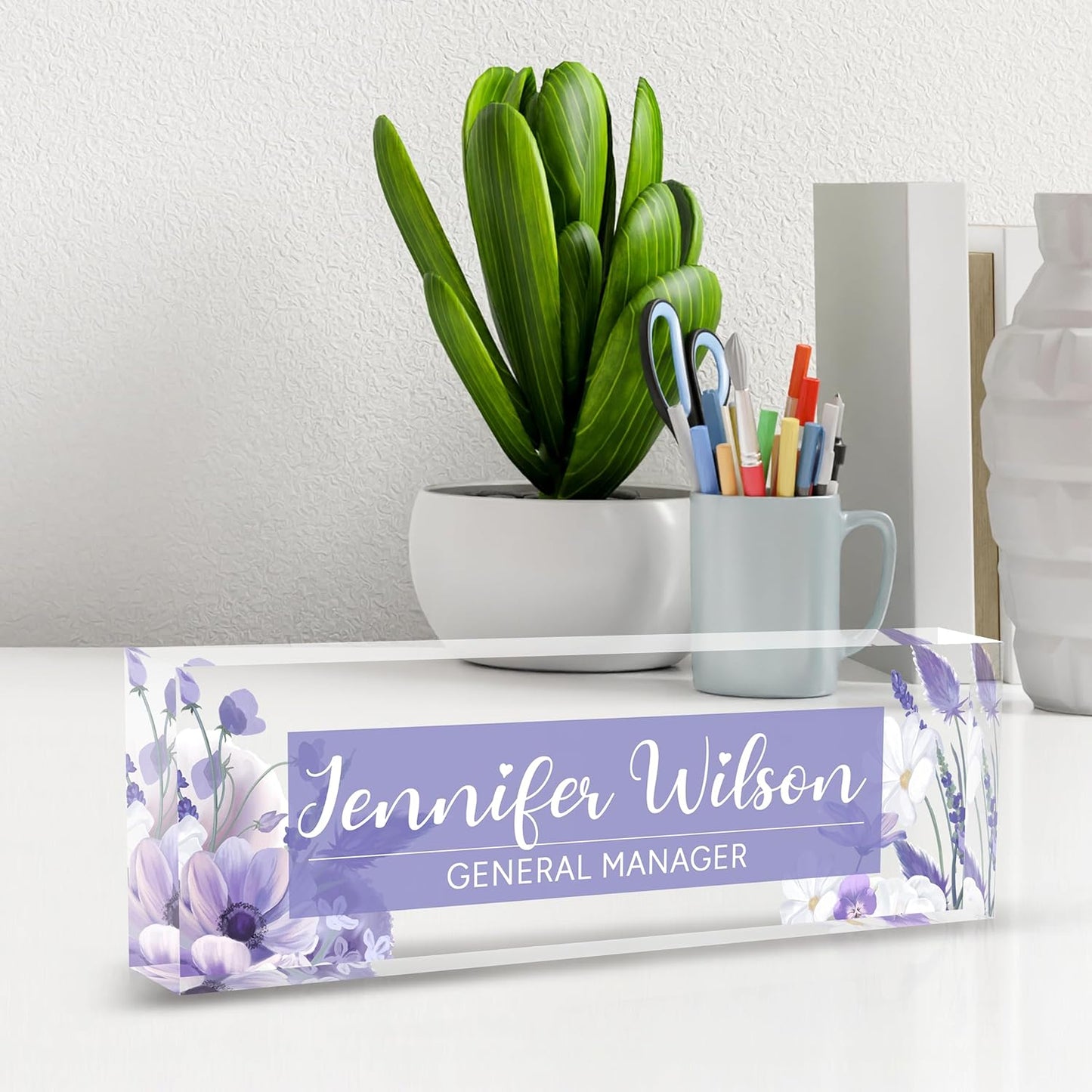 Skiennix Personalized Name Plate for Desk - Stylish Acrylic Office Decor | Perfect Employee Appreciation Gift