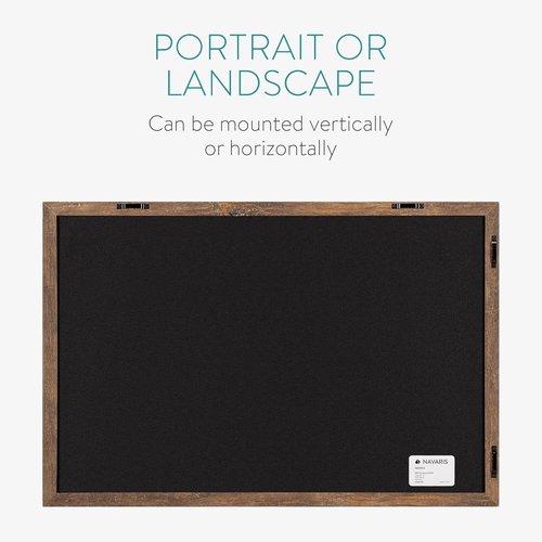 Navaris Framed Chalkboard - 16" x 24" Wall-Mounted MDF Board for Kitchen, Kids, or Office | Hang Vertically or Horizontally