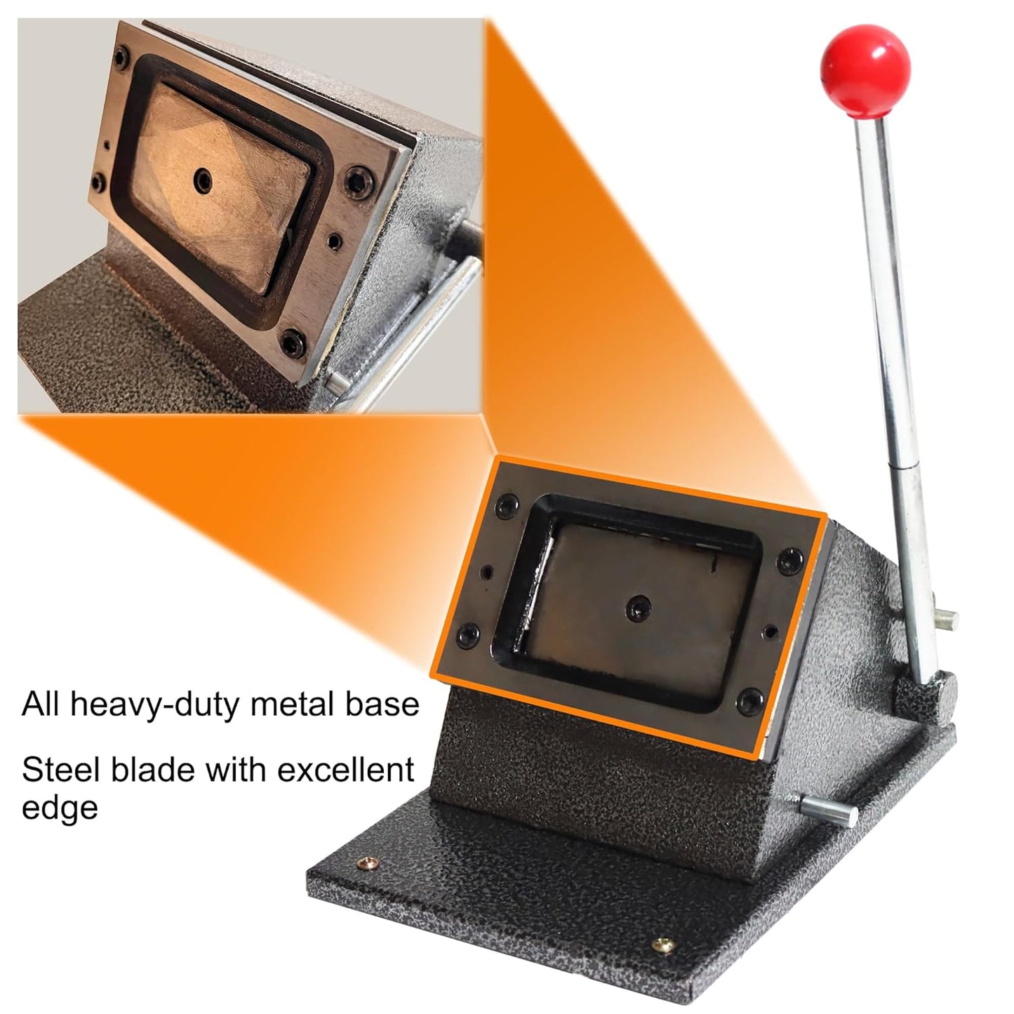 Skiennix Manual PVC Business Card Cutter - All Metal Steel Cutting Machine | 3.4x2.1 Rounded Corner