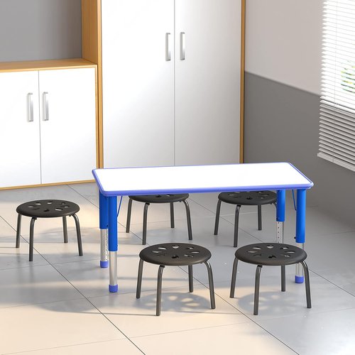 EMMA + OLIVER Plastic Nesting Stack Stools - Versatile Classroom/Home Use, 11.5" Height, Black (5 Pack)
