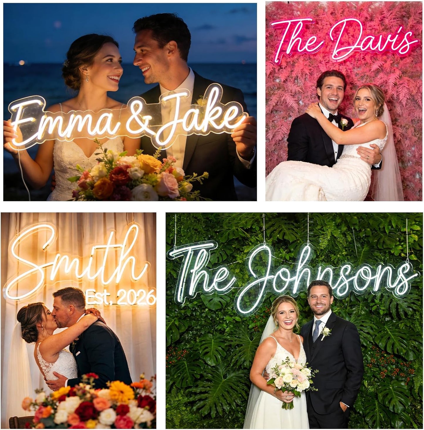 Skiennix Custom Neon Sign - Personalized LED Light for Weddings, Engagements & Events | Unique Wall Decor