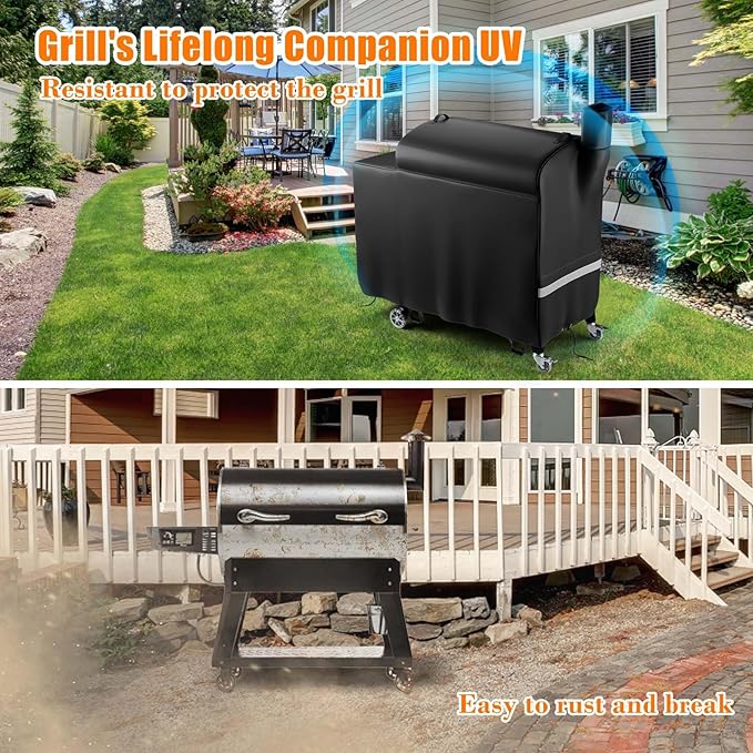 Grill Cover for recteq Flagship 1100, RT-1250, RT-700 & RT-680 | Heavy Duty Waterproof & Windproof | 600D Oxford Fabric with Reflective Strips 56x30x47 Inches