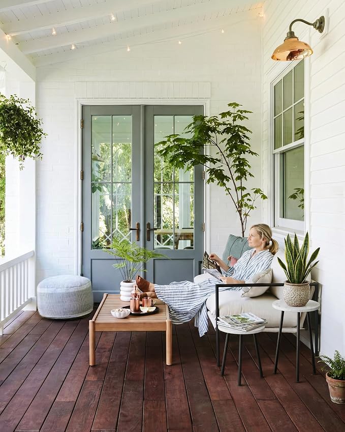 Plant Stand Indoor Tall: Corner Wood Plant Stand 2 Pack Mid Century Modern Decor - Small Round Plant Table for Indoor Plants - Outdoor Plant Holder for Patio Living Room Bathroom Office (White Marble)
