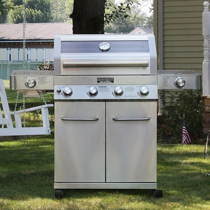 Monument Grills 35633 Propane Grill with Grill Cover Bundle (2 Items)