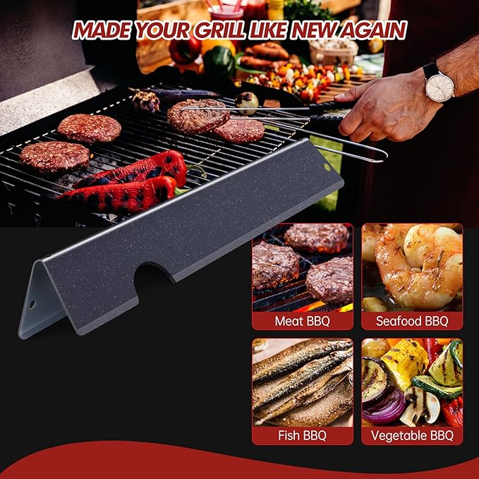 Cozilar Grill Flavorizer Bars for Weber Genesis II E-410, S-410, LX E-440, S-440, Weber Genesis 2 66041, 66033, 66796, Heat Deflectors BBQ Gas Grill Replacement Parts, 17” Porcelain Steel Flavor Bars