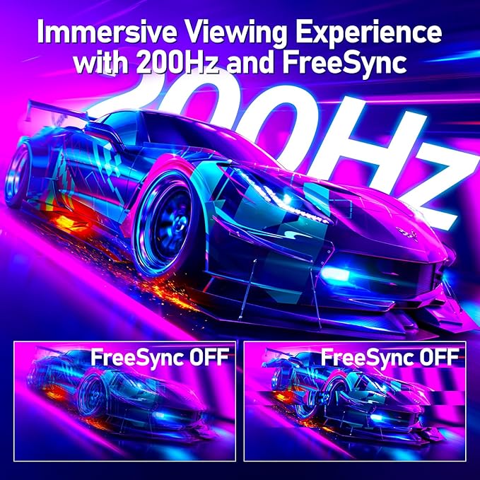 Gawfolk Gaming Monitor 24.5 Inch 200Hz Built-in Speakers, 180hz PC Monitor FHD 1080P Frameless Computer Monitors, VA,sRGB 100%, DisplayPort, HDMI, Eye Care, Wall Mount Compatible (White)