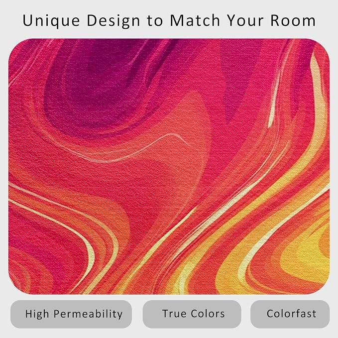70s Rug 4x6 Vibrant Sensory Abstract Retro Pop Pattern Area Rugs for Living Room, Bedroom, 70s Home Decor Accessories Indoor Carpet, Non Slip & Machine Washable, GD0405