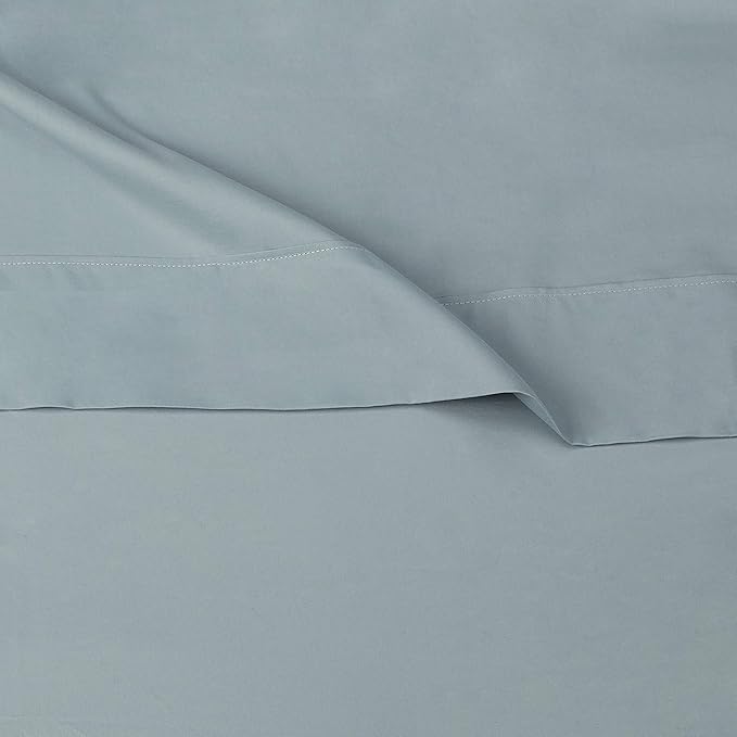 Amazon Basics Lightweight Super Soft Easy Care Microfiber 3 Piece Bed Sheet Set with 14-Inch Deep Pockets, Twin XL, Spa Blue, Solid
