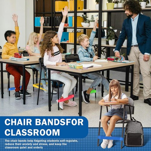 Skiennix 6 Pack Chair Bands for Kids - Fidget Relief Tools for ADHD & Autism | Enhance Focus at Home & School
