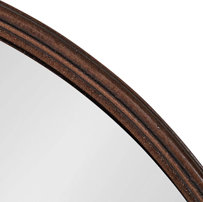 Kate and Laurel Caskill Modern Framed Capsule Mirror, 16 x 48, Bronze, Decorative Oval Accent Mirror for Wall