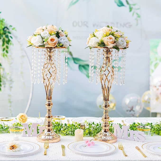 Flower Centerpieces for Wedding Tables: Wedding Table Decorations Peachy Champagne & White Flower Balls Centerpieces for Engagement Cerebration Party Center Pieces 2 Packs
