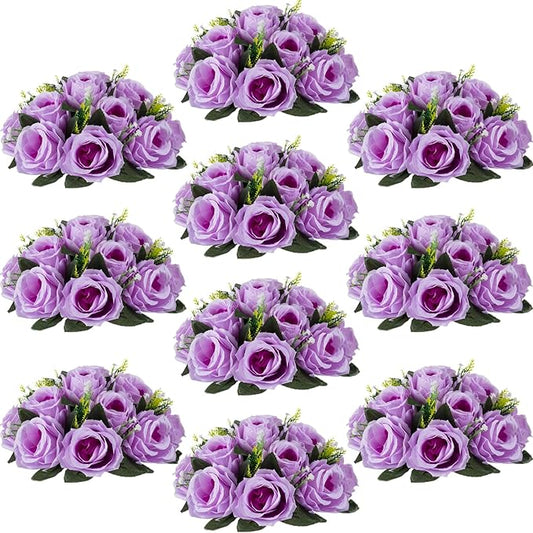 Flower Centerpieces for Wedding Tables: Wedding Table Decorations Lilac Flower Balls Centerpieces for Engagement Cerebration Party Center Pieces 10 Packs