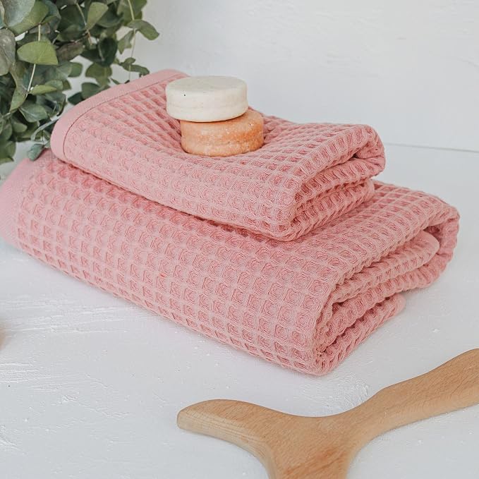 sea me at home Waffle Bath Sheet 100% Turkish Cotton - Large Bath Towel (34x67 Inches) Luxurious Spa Towel for Bath, Beach, or Pool Time
