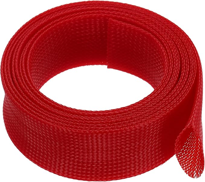 uxcell Expandable Sleeving,2 3/4-inch 10ft Cable Sleeve, Red
